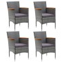 5-teiliges Gartenmöbel-Set mit grauen synthetischen Rattankissen von , Gartensets - Ref: Foro24-3095028, Preis: 402,36 €, Rab...