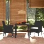 Set de comedor de jardín 3 pzas y cojines ratán sintético negro de , Conjuntos de jardín - Ref: Foro24-3095009, Precio: 281,2...