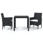 3-piece garden dining set and black synthetic rattan cushions by , Garden sets - Ref: Foro24-3095009, Price: 279,81 €, Discou...