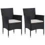 Set de comedor de jardín 3 pzas y cojines ratán sintético negro de , Conjuntos de jardín - Ref: Foro24-3095009, Precio: 281,2...