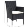 3-piece garden dining set and black synthetic rattan cushions by , Garden sets - Ref: Foro24-3095009, Price: 279,81 €, Discou...