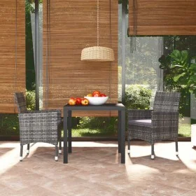 3-teiliges Gartenmöbel-Set mit grauen synthetischen Rattankissen von , Gartensets - Ref: Foro24-3095021, Preis: 273,39 €, Rab...