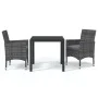 3-teiliges Gartenmöbel-Set mit grauen synthetischen Rattankissen von , Gartensets - Ref: Foro24-3095021, Preis: 273,38 €, Rab...