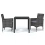 3-teiliges Gartenmöbel-Set mit grauen synthetischen Rattankissen von , Gartensets - Ref: Foro24-3095021, Preis: 269,61 €, Rab...