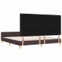 Estructura de cama con cabecera Marrón oscuro 180 x 200 cm tela