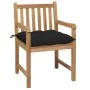 Garden chairs 2 pcs solid teak wood with black cushions by , Garden chairs - Ref: Foro24-3062752, Price: 300,30 €, Discount: %
