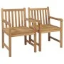 Garden chairs 2 pcs solid teak wood with black cushions by , Garden chairs - Ref: Foro24-3062752, Price: 300,30 €, Discount: %