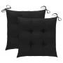 Garden chairs 2 pcs solid teak wood with black cushions by , Garden chairs - Ref: Foro24-3062752, Price: 300,30 €, Discount: %