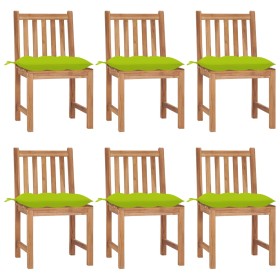 Garden chairs 6 units solid teak wood with cushions by , Garden chairs - Ref: Foro24-3073141, Price: 696,69 €, Discount: %