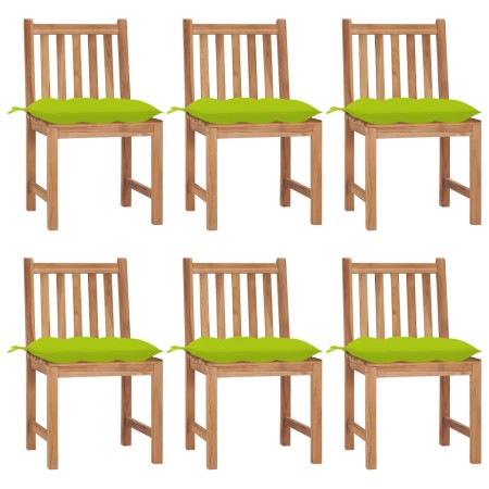 Garden chairs 6 units solid teak wood with cushions by , Garden chairs - Ref: Foro24-3073141, Price: 696,69 €, Discount: %