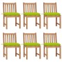 Garden chairs 6 units solid teak wood with cushions by , Garden chairs - Ref: Foro24-3073141, Price: 696,69 €, Discount: %