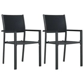 Garden chairs 2 units plastic with black rattan look by vidaXL, Garden chairs - Ref: Foro24-47889, Price: 85,92 €, Discount: %