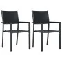 Sillas de jardín 2 unidades plástico con aspecto de ratán negro de vidaXL, Sillas de jardín - Ref: Foro24-47889, Precio: 85,9...