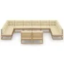 Garden furniture set 13 pcs honey brown pine wood cushions by , Garden sets - Ref: Foro24-3077242, Price: 1,00 €, Discount: %