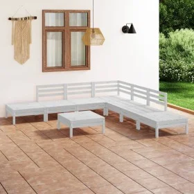 Garden furniture set 8 pieces solid white pine wood by , Garden sets - Ref: Foro24-3082653, Price: 371,36 €, Discount: %
