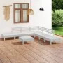 Gartenmöbel-Set 8-teilig aus massivem weißem Kiefernholz von , Gartensets - Ref: Foro24-3082653, Preis: 371,36 €, Rabatt: %