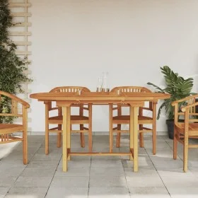 Mesa de jardín extensible madera maciza teca 110-160x80x75 cm de , Mesas de jardín - Ref: Foro24-363486, Precio: 253,71 €, De...