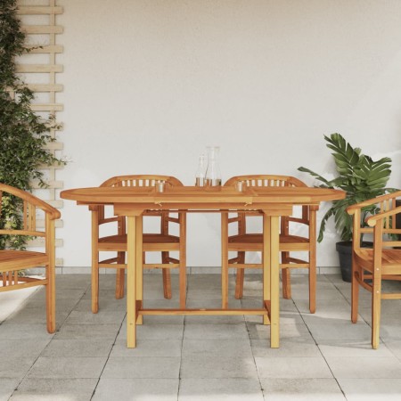 Extendable garden table solid teak wood 110-160x80x75 cm by , Garden tables - Ref: Foro24-363486, Price: 258,14 €, Discount: %