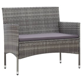 Garden bench 105 cm gray synthetic rattan by , garden benches - Ref: Foro24-43958, Price: 89,69 €, Discount: %