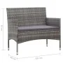 Garden bench 105 cm gray synthetic rattan by , garden benches - Ref: Foro24-43958, Price: 91,60 €, Discount: %