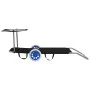 Tumbona plegable con toldo y ruedas acero negra de , Tumbonas - Ref: Foro24-44323, Precio: 63,42 €, Descuento: %