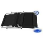 Tumbona plegable con toldo y ruedas acero negra de , Tumbonas - Ref: Foro24-44323, Precio: 63,42 €, Descuento: %