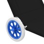 Tumbona plegable con toldo y ruedas acero negra de , Tumbonas - Ref: Foro24-44323, Precio: 70,91 €, Descuento: %
