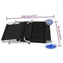 Tumbona plegable con toldo y ruedas acero negra de , Tumbonas - Ref: Foro24-44323, Precio: 63,42 €, Descuento: %