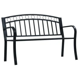 Banco de jardín acero negro 125 cm de vidaXL, Bancos de jardín - Ref: Foro24-47945, Precio: 81,49 €, Descuento: %