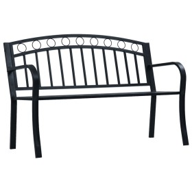 Banco de jardín acero negro 125 cm de vidaXL, Bancos de jardín - Ref: Foro24-47945, Precio: 82,95 €, Descuento: %