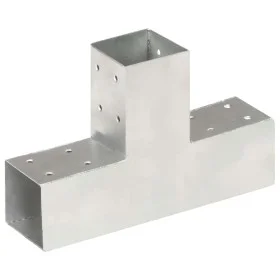 Galvanized metal T-shaped post connectors 71x71 mm by , fence posts - Ref: Foro24-145455, Price: 25,81 €, Discount: %