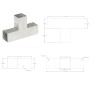 T-förmige Pfostenverbinder aus verzinktem Metall, 71 x 71 mm von , Zaunpfosten - Ref: Foro24-145455, Preis: 22,59 €, Rabatt: %