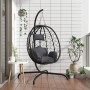 Silla colgante huevo con cojín acero ratán sintético antracita de , Balancines de jardín - Ref: Foro24-360045, Precio: 213,34...