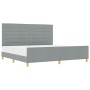 Estructura de cama con cabecera Gris claro 200 x 200 cm tela