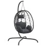 Egg hanging chair with anthracite synthetic rattan steel cushion by , Garden rockers - Ref: Foro24-360045, Price: 204,79 €, D...