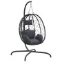 Silla colgante huevo con cojín acero ratán sintético antracita de , Balancines de jardín - Ref: Foro24-360045, Precio: 213,34...