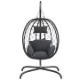 Egg hanging chair with anthracite synthetic rattan steel cushion by , Garden rockers - Ref: Foro24-360045, Price: 204,79 €, D...