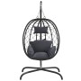 Silla colgante huevo con cojín acero ratán sintético antracita de , Balancines de jardín - Ref: Foro24-360045, Precio: 213,34...