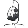 Egg hanging chair with anthracite synthetic rattan steel cushion by , Garden rockers - Ref: Foro24-360045, Price: 204,79 €, D...