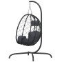 Silla colgante huevo con cojín acero ratán sintético antracita de , Balancines de jardín - Ref: Foro24-360045, Precio: 213,34...