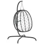 Egg hanging chair with anthracite synthetic rattan steel cushion by , Garden rockers - Ref: Foro24-360045, Price: 204,79 €, D...