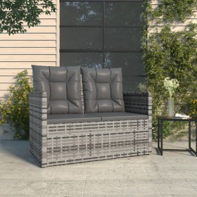 Gartenbank mit grauen synthetischen Rattankissen 105 cm von , Gartenbänke - Ref: Foro24-362319, Preis: 113,67 €, Rabatt: %