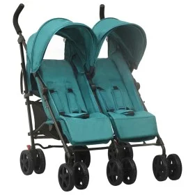 Green steel twin cart by , Baby strollers - Ref: Foro24-10240, Price: 240,22 €, Discount: %