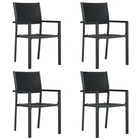 Gartenstühle 4 Stk. Kunststoff mit schwarzer Rattanoptik von vidaXL, Gartenstühle - Ref: Foro24-47890, Preis: 153,17 €, Rabat...