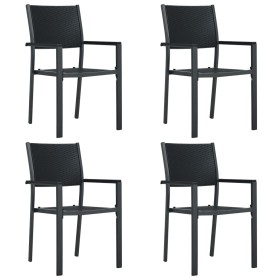 Gartenstühle 4 Stk. Kunststoff mit schwarzer Rattanoptik von vidaXL, Gartenstühle - Ref: Foro24-47890, Preis: 162,99 €, Rabat...