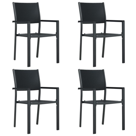 Gartenstühle 4 Stk. Kunststoff mit schwarzer Rattanoptik von vidaXL, Gartenstühle - Ref: Foro24-47890, Preis: 162,99 €, Rabat...