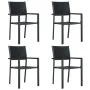 Garden chairs, set of 4, made of black plastic with a rattan-like appearance. by vidaXL, Garden chairs - Ref: Foro24-47890, P...