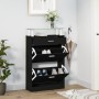Black plywood shoe cabinet 63x24x104 cm by , Shoe racks and shoe organizers - Ref: Foro24-342564, Price: 109,40 €, Discount: %
