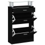 Black plywood shoe cabinet 63x24x104 cm by , Shoe racks and shoe organizers - Ref: Foro24-342564, Price: 109,40 €, Discount: %
