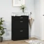 Mueble zapatero madera contrachapada negro 63x24x104 cm de , Zapateros y organizadores de calzado - Ref: Foro24-342564, Preci...